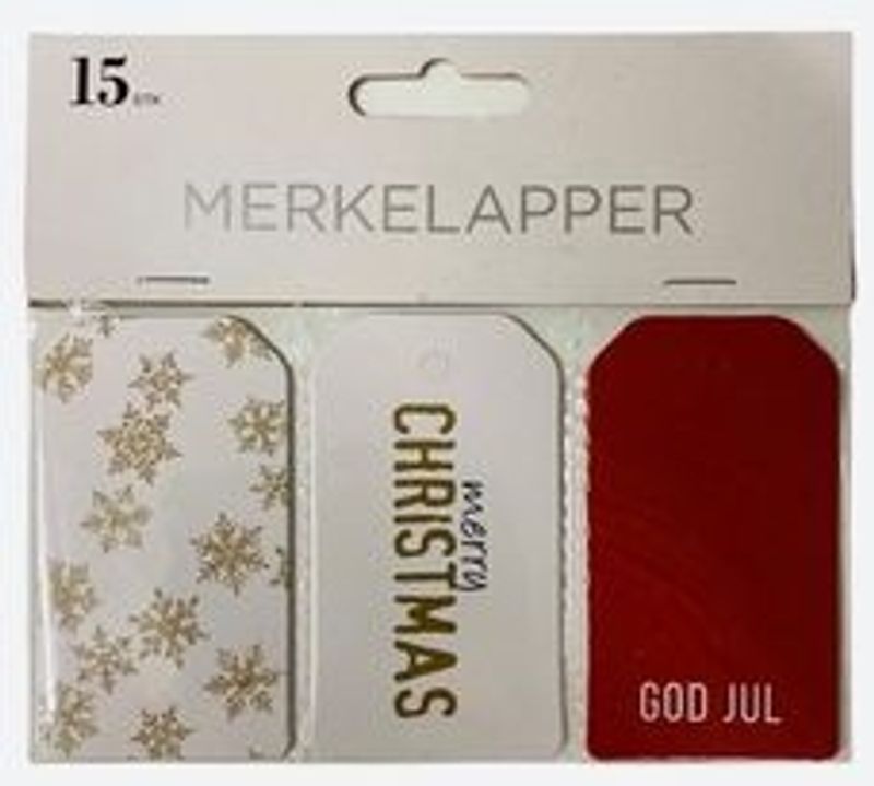Julemerkelapper 15 pk.