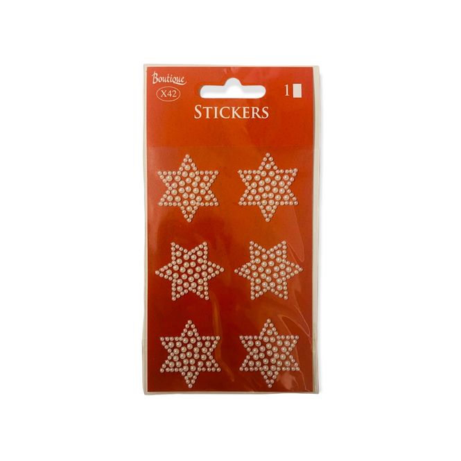 Hovedbilde Julestickers stjerner perlefarget 3D