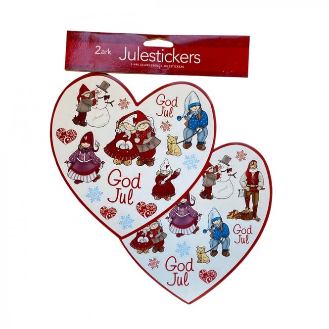 Hovedbilde Julestickers Hjerte 2 ark.