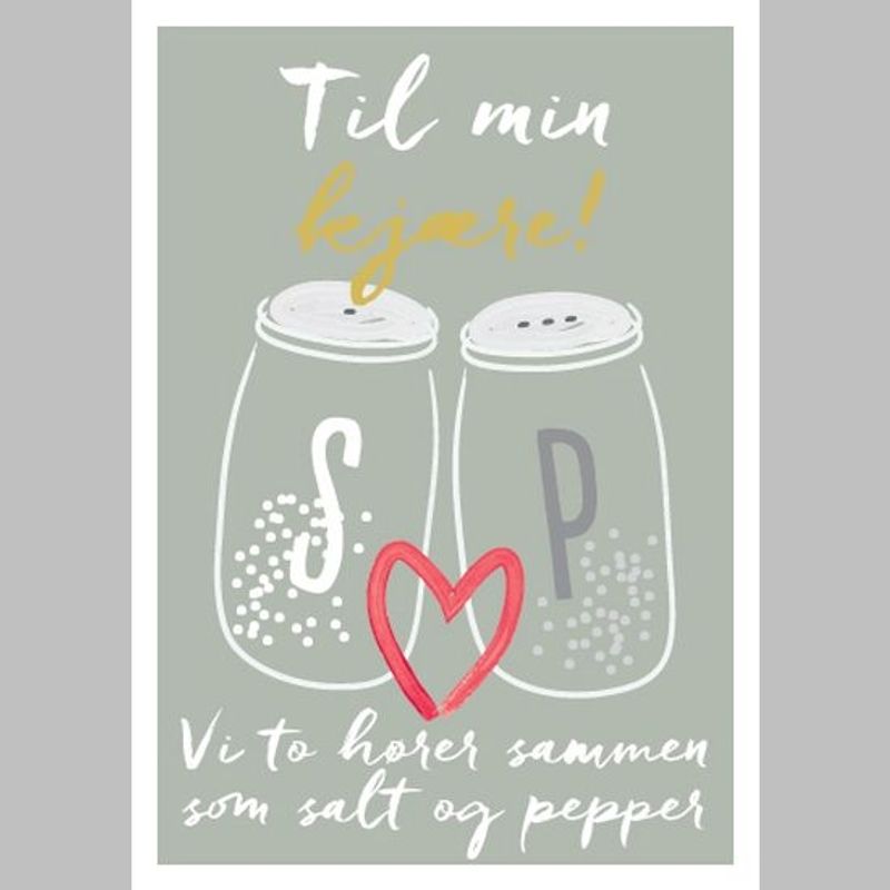 Gratulasjonskort dobbelt med konvolutt Til min kjære!