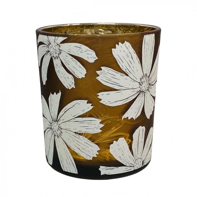 Hovedbilde Lysglass med blomstermønster Trend design