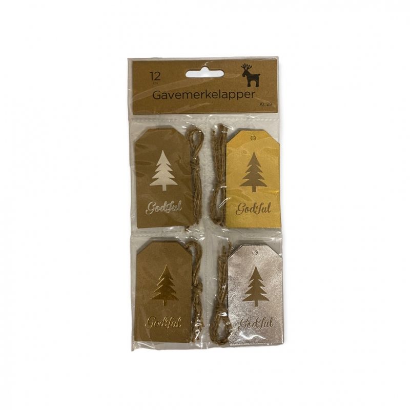 Julemerkelapper 12 pk.