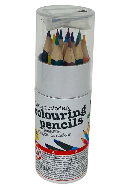 Hovedbilde Fargeblyanter 12 pk. med blyantspisser - liten