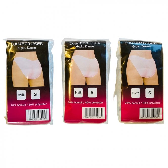 Hovedbilde Dametruser 6 pk. Small Supertilbud!
