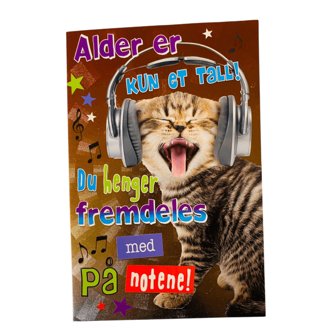 Hovedbilde Gratulasjonskort dobbelt m/konvolutt katt ...