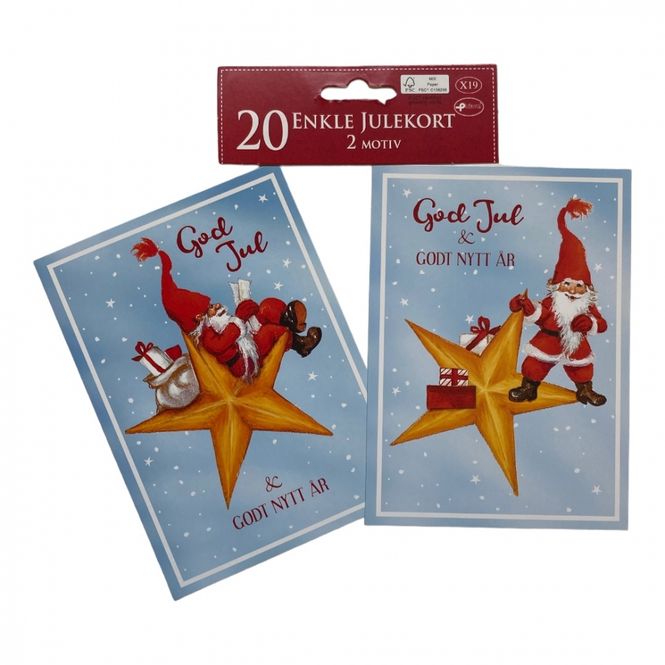Hovedbilde Julekort enkle 20 pk. Nisser