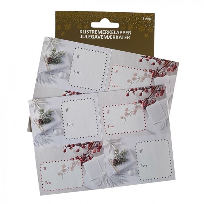 Hovedbilde Julemerkelapper selvklebende 8 pk.