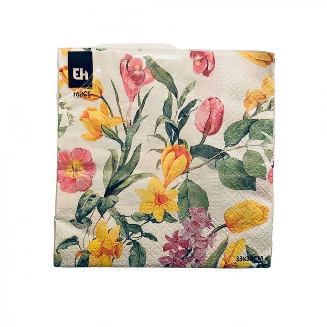Hovedbilde Servietter 16 pk. Blomster