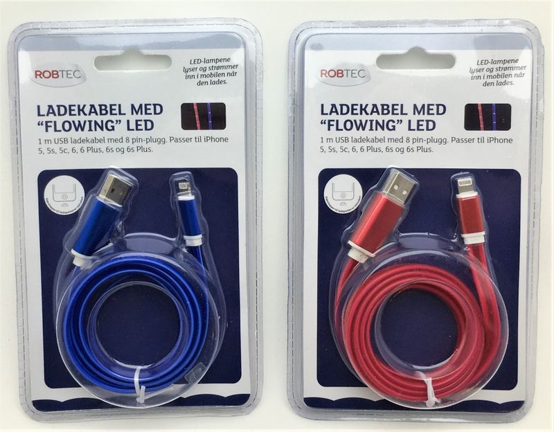 Ladekabel iPhone, etc. 1 meter Blå Superpris!