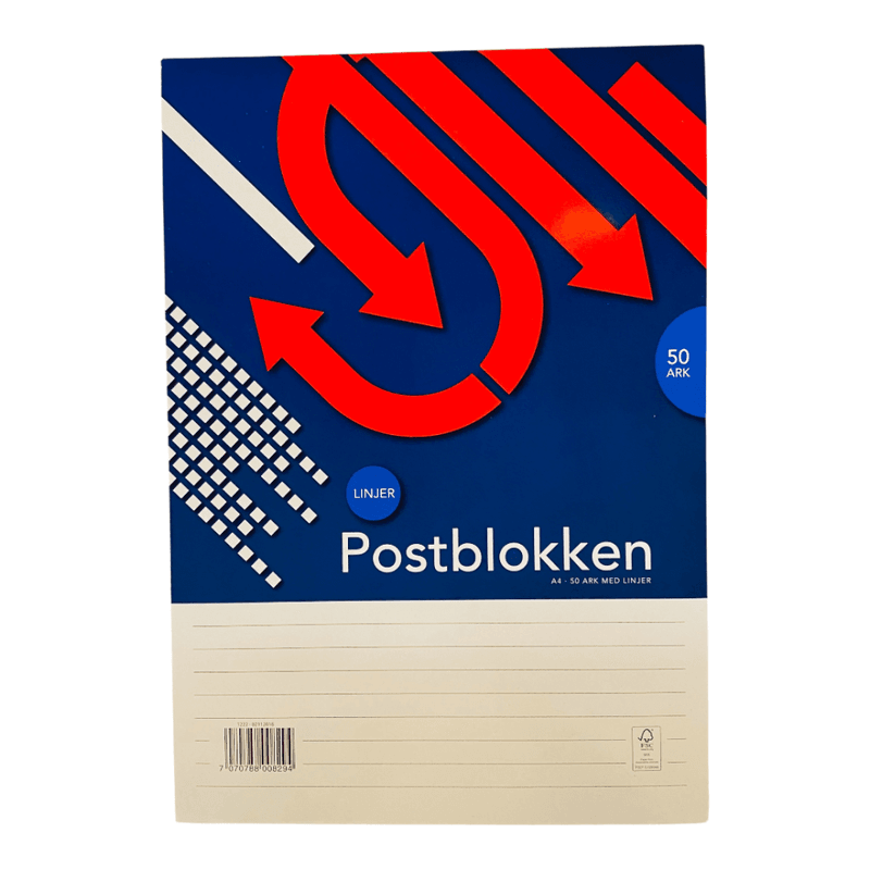 Postblokk A-4 linjer 50 ark