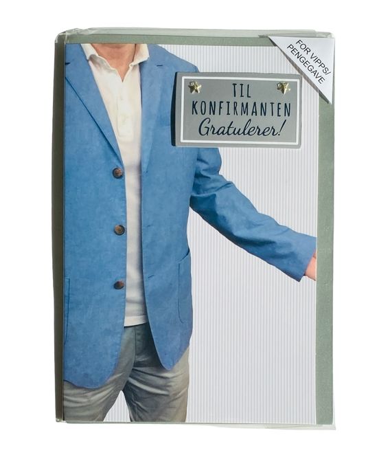 Hovedbilde Konfirmasjonskort dobbelt med konvolutt for ...