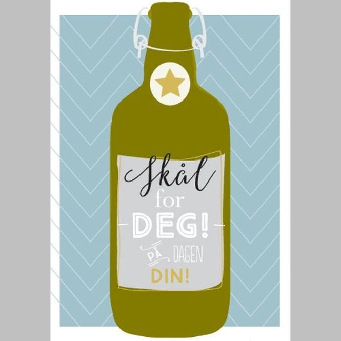 Hovedbilde Gratulasjonskort dobbelt med konvolutt Skål for ...