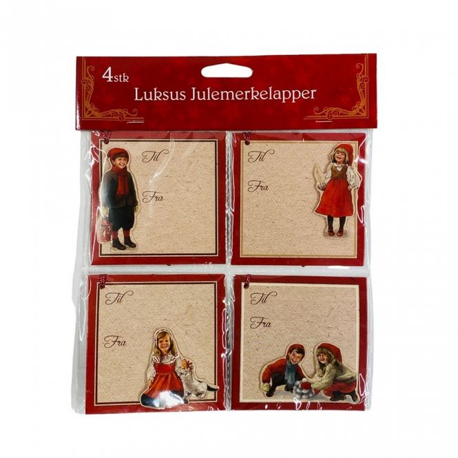 Hovedbilde Julemerkelapper 4 pk. Barn store