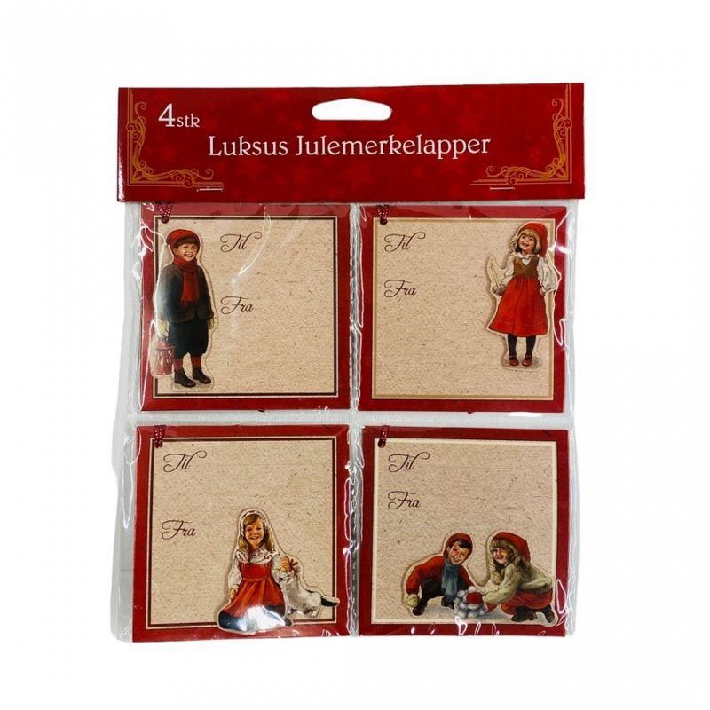 Julemerkelapper 4 pk. Barn store