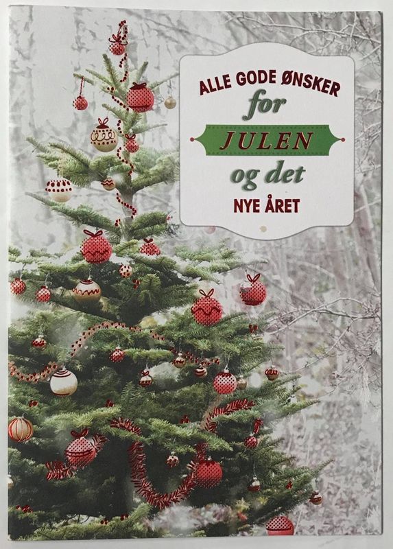 Julekort dobbelt med konvolutt