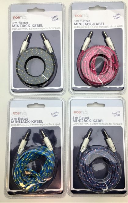 Hovedbilde Minijack-kabel, AUX/Lydkabel