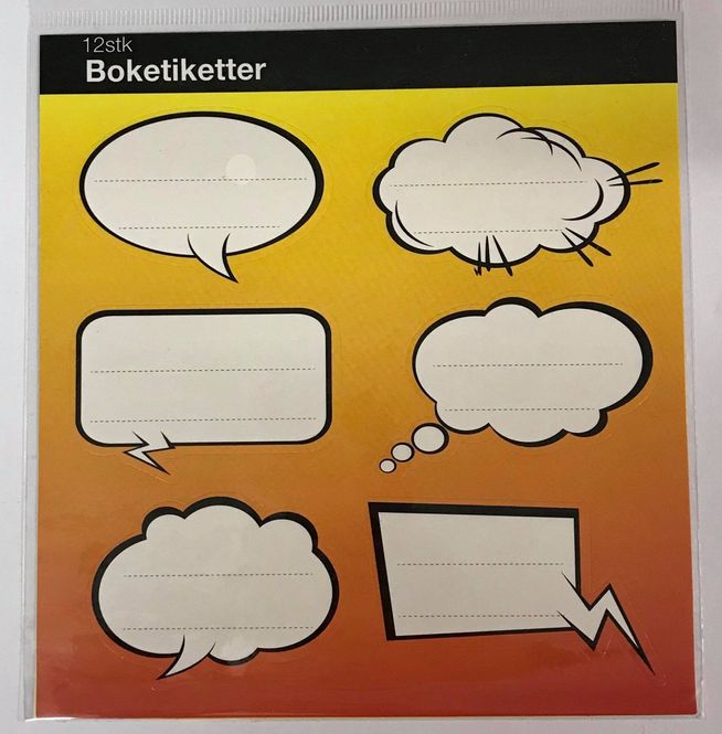 Hovedbilde Boketiketter 12stk - snakkebobler