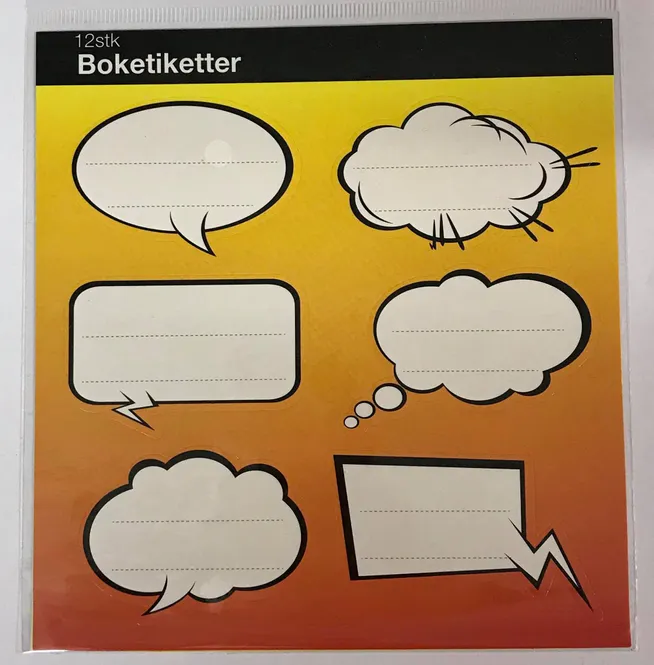 Hovedbilde Boketiketter 12stk - snakkebobler