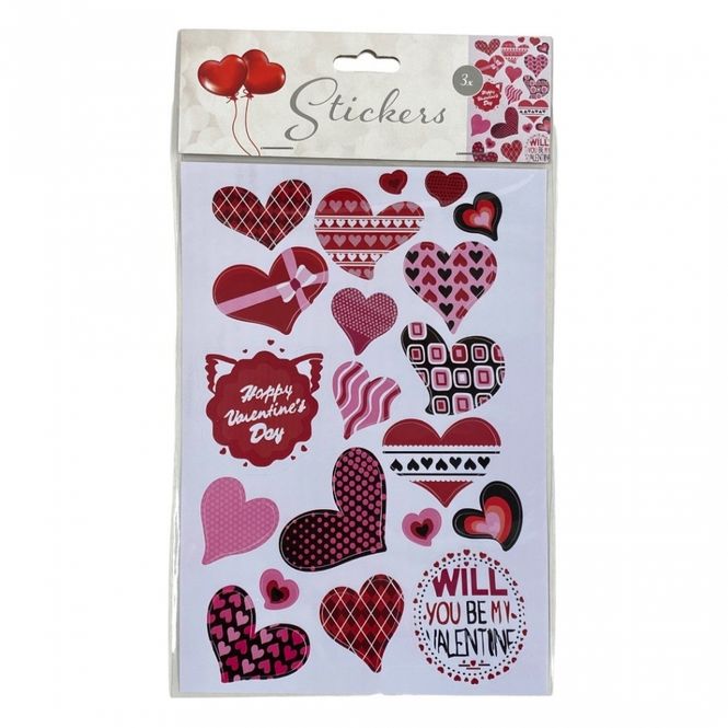 Hovedbilde Stickers hjerter og love tema