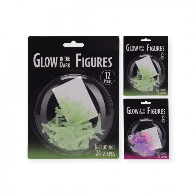 Hovedbilde Selvlysende figurer enhjørning/dinosaur 12 pk. ...